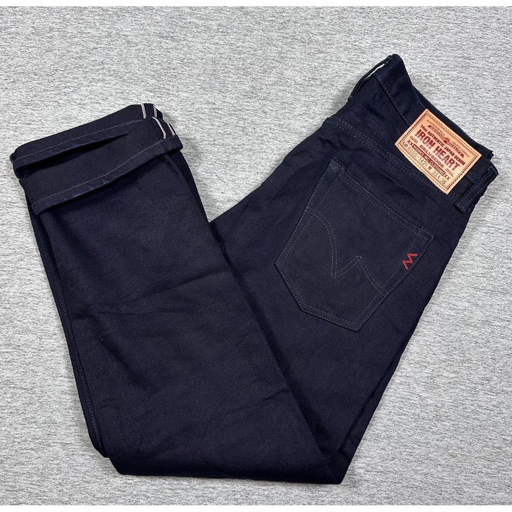 Iron Heart Jeans Mens 33x36 Tag (33x29 Fit) Blue Japanese Selvedge Denim Slim